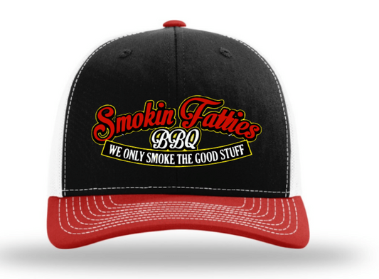 Smokin Fatties "Word Logo" Embroidered Hat ~ Black/Red/White