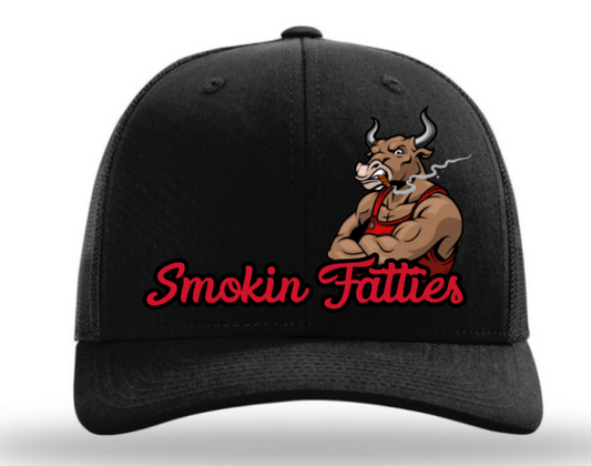 Smokin Fatties "Bull Logo" Embroidered Hat ~ All Black