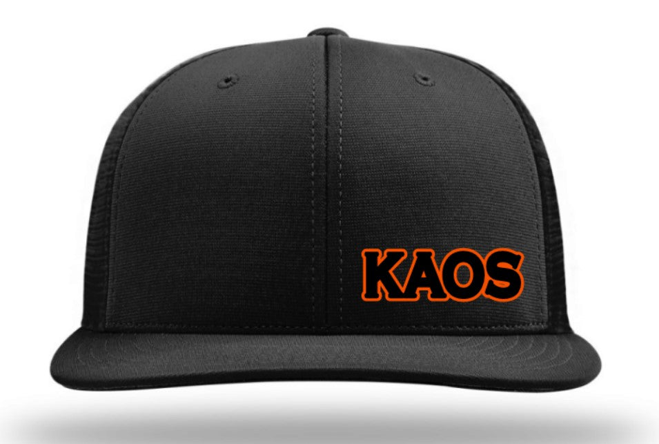 "KAOS" 3D Puff Embroidered Hat ~ All Black PTS20m