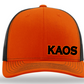 "KAOS" 3D Puff Embroidered Hat ~ Orange and Black