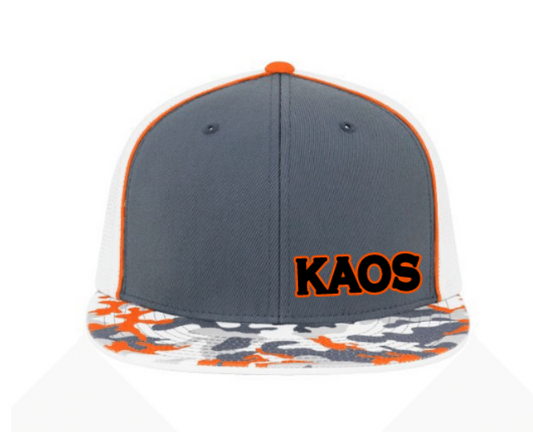 "KAOS" 3D Puff Embroidered Hat ~ Orange Camo