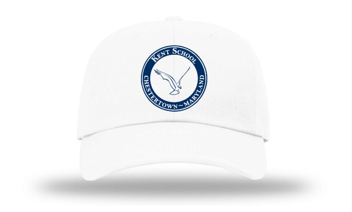 Copy of The Kent School Embroidered Hat ~ White Dad Hat - Round Logo