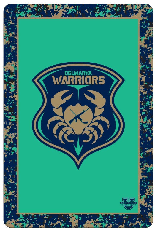 Delmarva Warriors Sherpa Lined Blanket ~ Mint/Camo