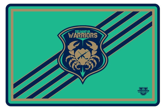 Delmarva Warriors Sherpa Lined Blanket ~ Mint Striped