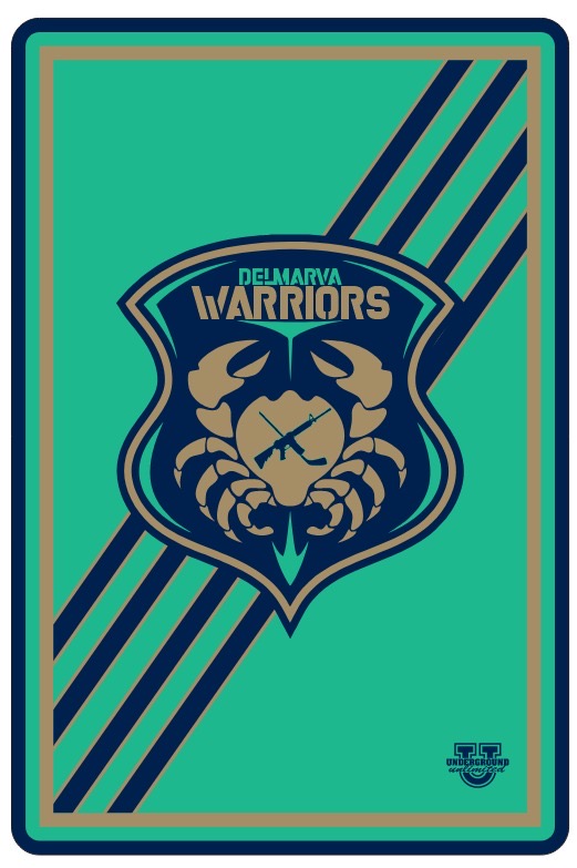 Delmarva Warriors Sherpa Lined Blanket ~ Mint Striped