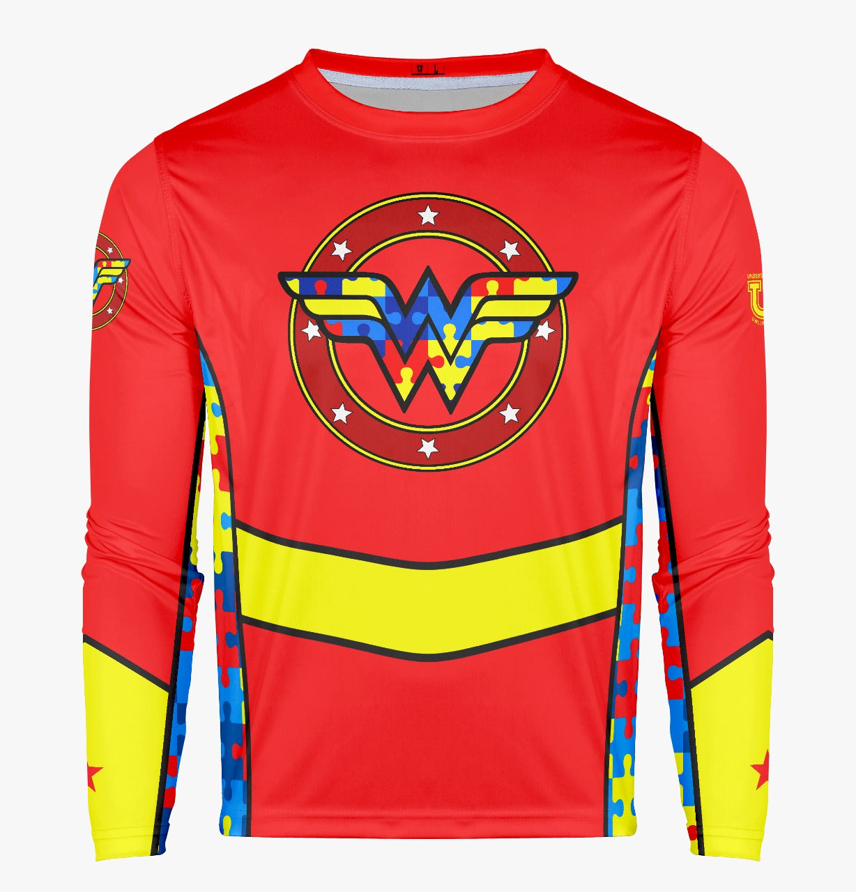 Team Autism Wonderwoman ~ Puzzle Side Design {Red}
