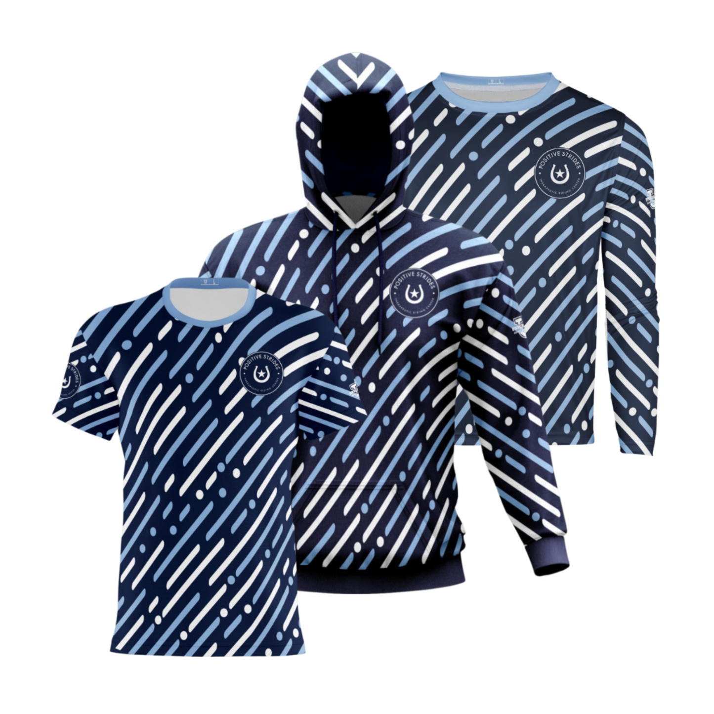 Positive Strides Performance Apparel ~ Navy Dotted Line Collection