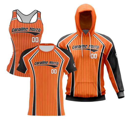 Caroline North Performance Dri Tech Design ~ Orange