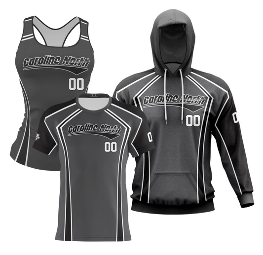 Caroline North Performance Dri Tech Design ~ Solid Charcoal