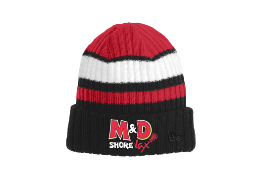 M&D Shore New Era® Ribbed Tailgate Beanie ~ Red/Black