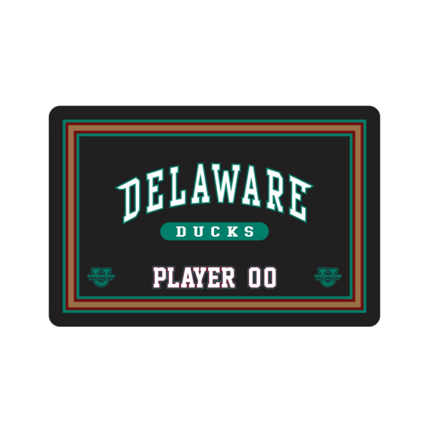 Delaware Ducks Sherpa Lined Blanket ~ Ducks Blanket {Border Black ~ Wording}