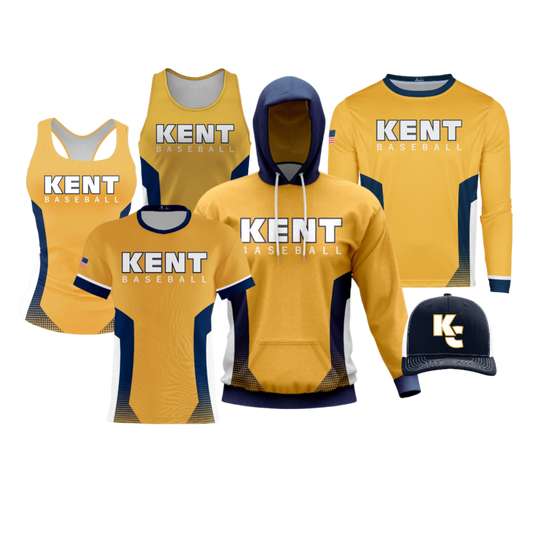 Kent County Little League Performance Dri Tech Apparel ~ Jersey Replica {Athletic Gold}