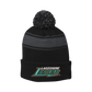Lakeshore Sport-Tek® Stripe Pom Beanie ~ Black/Charcoal