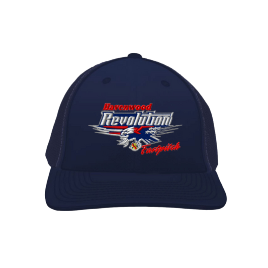 Havenwood Revolution Logo Embroidered Hat ~ Navy (FlexFit OR Snapback)