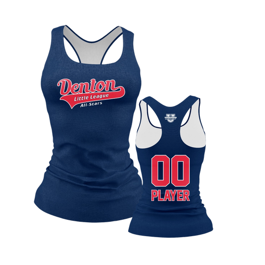 Denton Little League ***All-Stars 2025*** Womens Razorback ~ Multi Solid Color Options