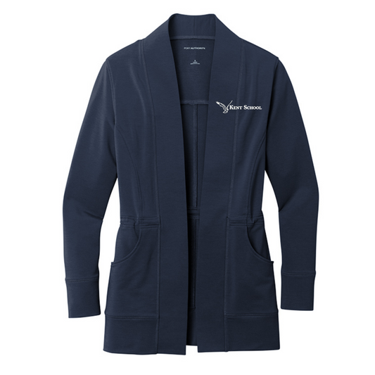 Embroidered Kent School Ladies Microterry Cardigan