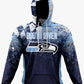 South River Performance Hoodie ~ Distressed MD flag to blue