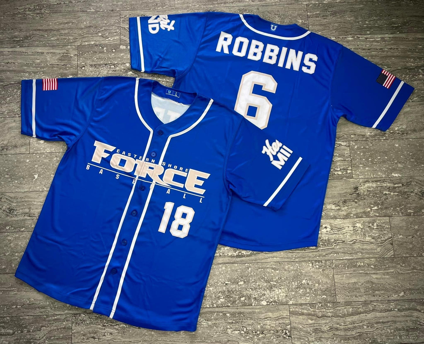 Eastern Shore Force Full-Button Air Mesh Game Day Jersey ~ Blue