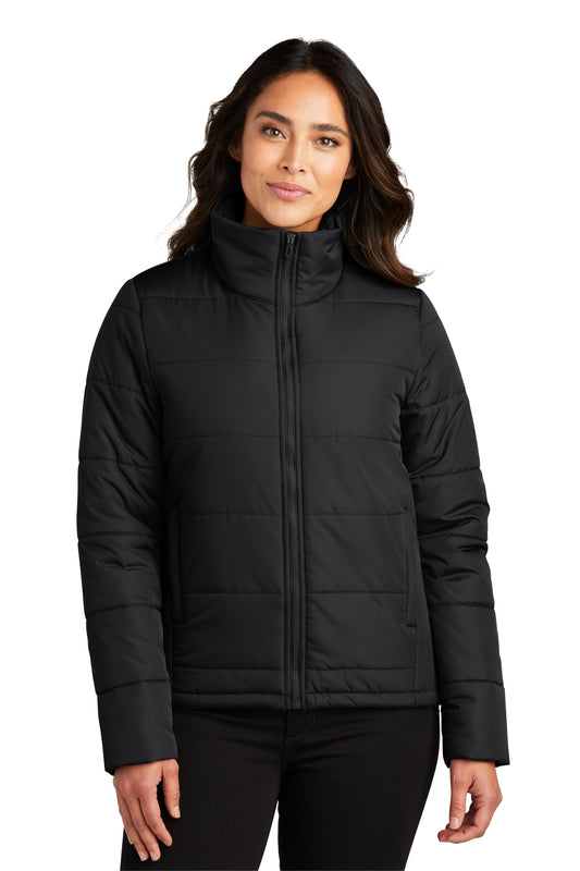 Great Escape Embroidered Ladies Puffer Jacket ~ Black