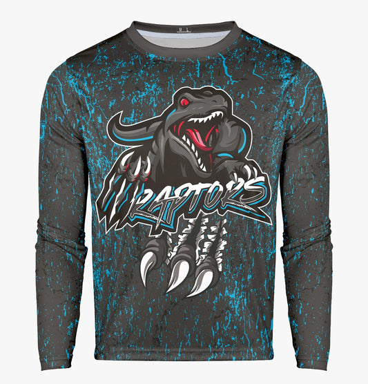 Raptors Pro Performance Sun Long Sleeve ~ Raptor Blue Splatter (NEW Color formulated to match jersey)