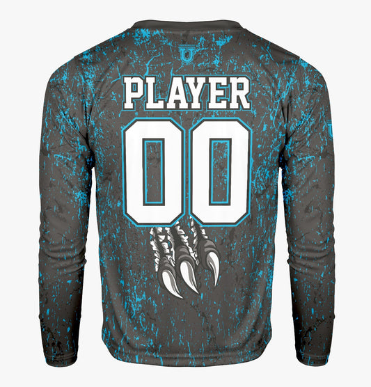 Raptors Pro Performance Sun Long Sleeve ~ Raptor Blue Splatter (NEW Color formulated to match jersey)