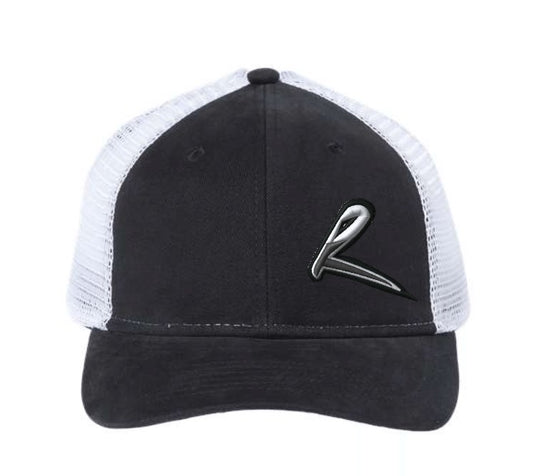 Raptor's "R" Embroidered Patch Hat ~ Ponytail Mesh-Back Cap