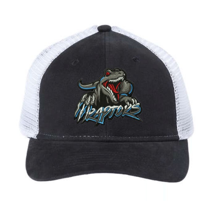 Raptor's Logo Embroidered Patch Hat ~ Ponytail Mesh-Back Cap