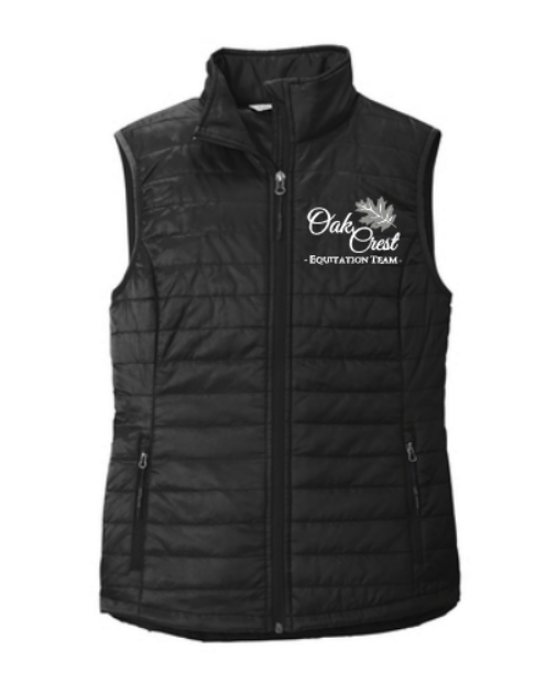Oak Crest Ladies Packable Puffy Vest ~ Black
