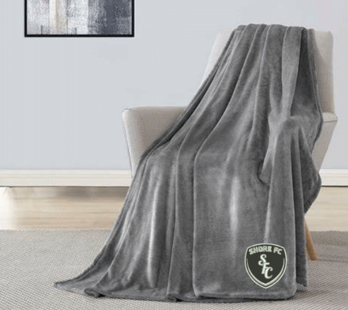 Shore FC Mountain Lodge Sherpa Lined Blanket ~  Grey
