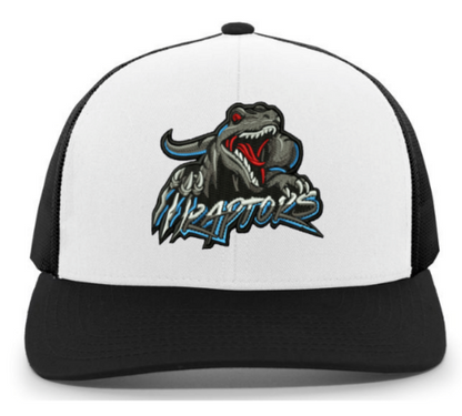 Raptor's Logo Embroidered Patch Hat ~ White/Black